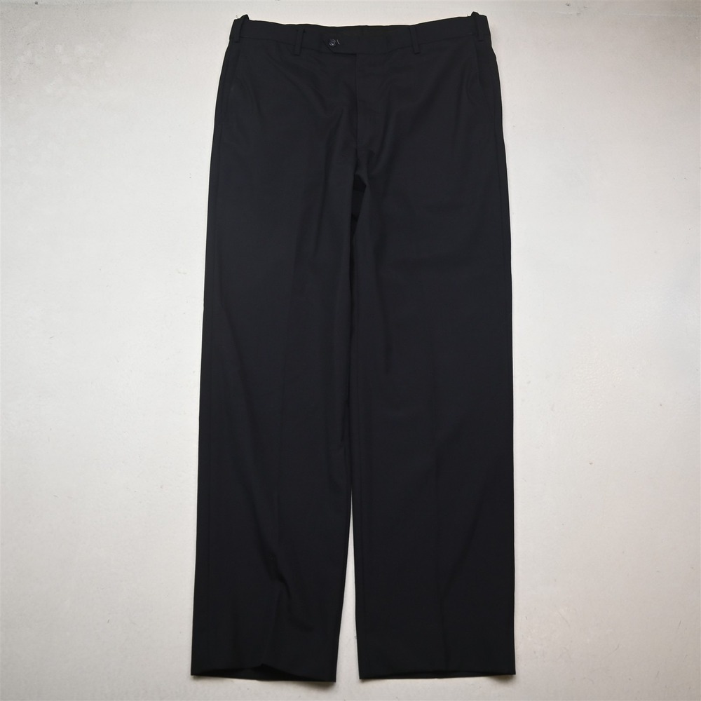 Ascott Browne 36x30 Navy Blue Wool Flat Front Expander Waist Dress Mens Pants